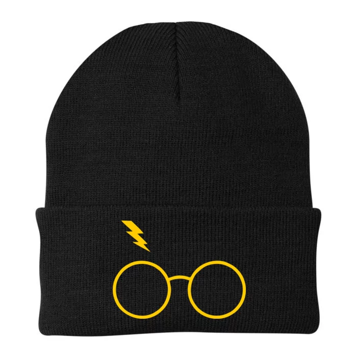 Glasses and Lightening Scar Wizard Logo Knit Cap Winter Beanie