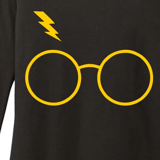 Glasses and Lightening Scar Wizard Logo Womens CVC Long Sleeve Shirt