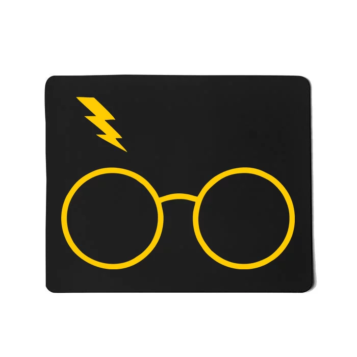 Glasses and Lightening Scar Wizard Logo Mousepad