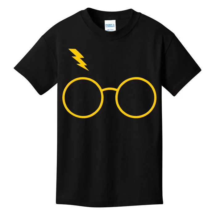 Glasses and Lightening Scar Wizard Logo Kids T-Shirt