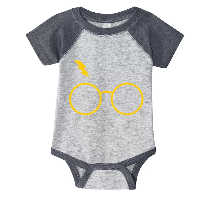 Glasses and Lightening Scar Wizard Logo Infant Baby Jersey Bodysuit