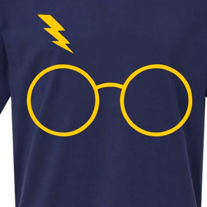 Glasses and Lightening Scar Wizard Logo Sueded Cloud Jersey T-Shirt