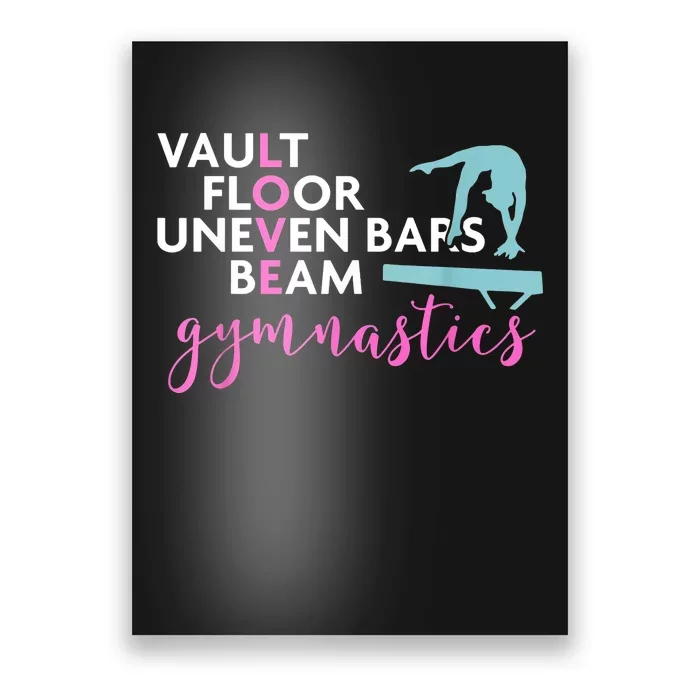 Girls Love Beam Gymnastics Poster