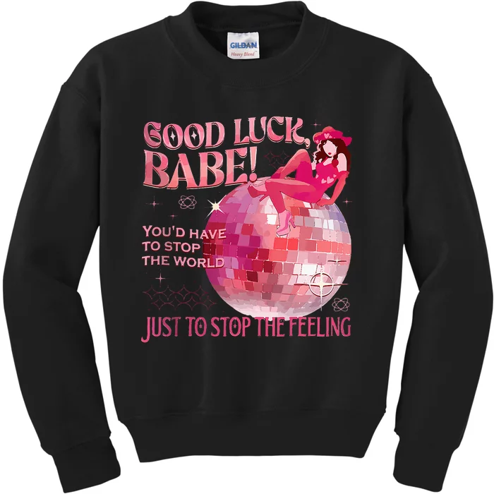 Good Luck Babe Cowgirl Western Vintage Pony Club Kids Sweatshirt