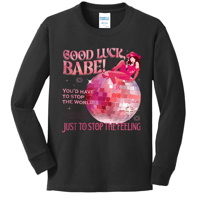 Good Luck Babe Cowgirl Western Vintage Pony Club Kids Long Sleeve Shirt