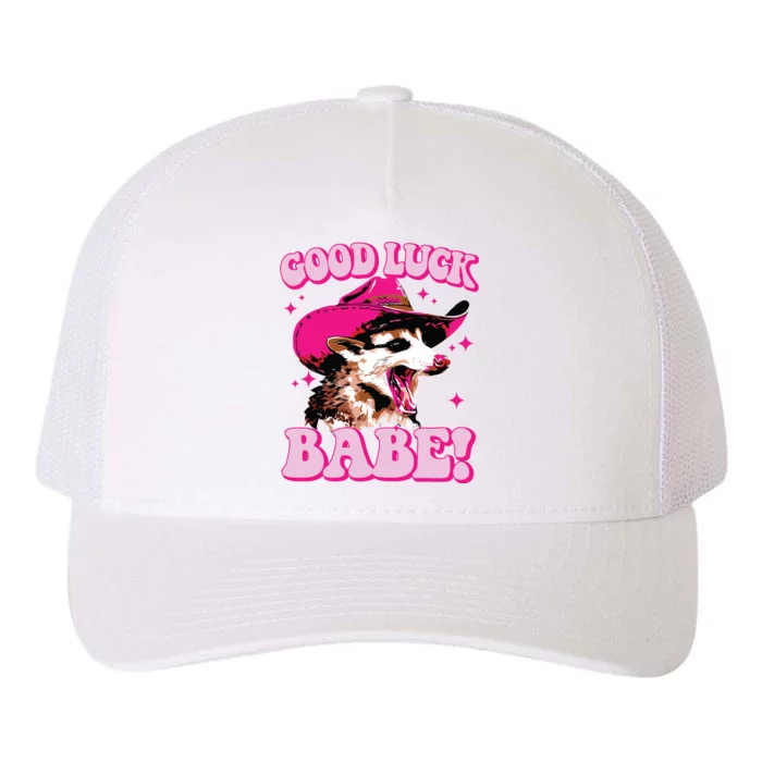 Good Luck Babe Pink Pony Club Cowgirls Western Opossum Yupoong Adult 5-Panel Trucker Hat