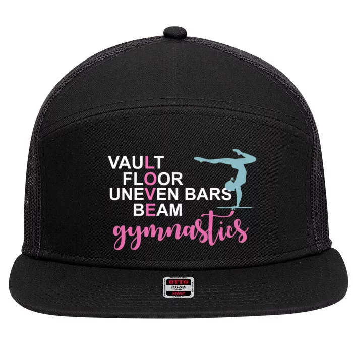 Gymnastics Love Beam Gymnastics 7 Panel Mesh Trucker Snapback Hat