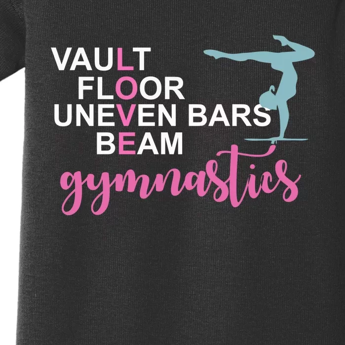 Gymnastics Love Beam Gymnastics Baby Bodysuit