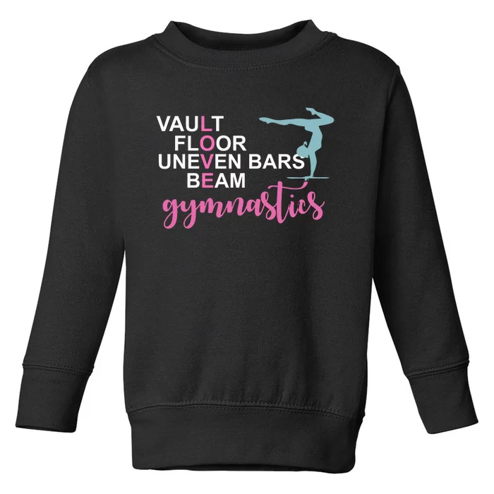 Gymnastics Love Beam Gymnastics Toddler Sweatshirt