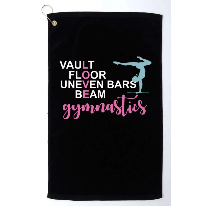 Gymnastics Love Beam Gymnastics Platinum Collection Golf Towel