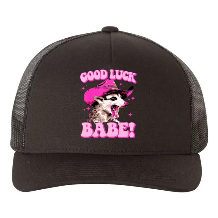 Good Luck Babe Pink Pony Club Cowgirls Western Opossum Yupoong Adult 5-Panel Trucker Hat