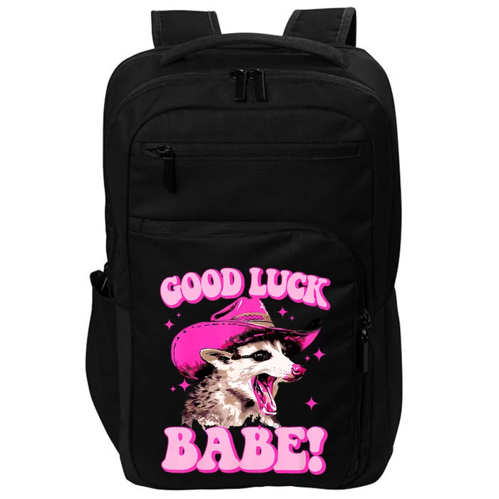 Good Luck Babe Pink Pony Club Cowgirls Western Opossum Impact Tech Backpack