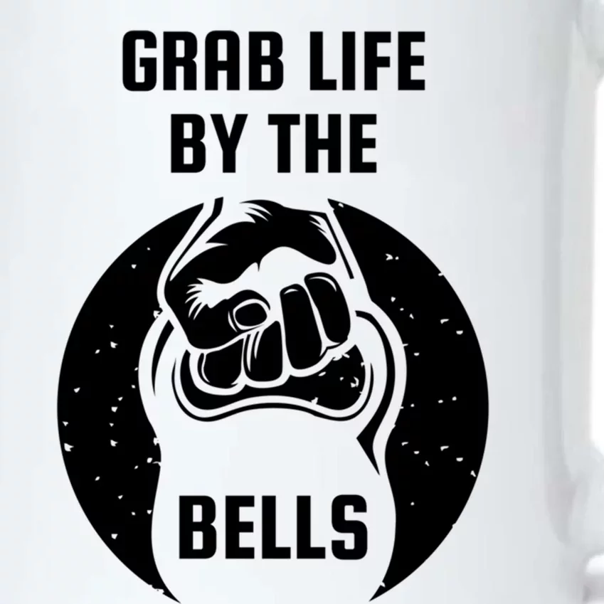 Grab Life By The Bell I Kettlebell Fitness Training Dumbbell Great Gift Black Color Changing Mug