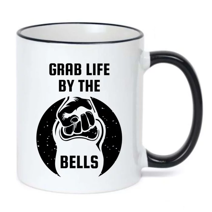 Grab Life By The Bell I Kettlebell Fitness Training Dumbbell Great Gift Black Color Changing Mug