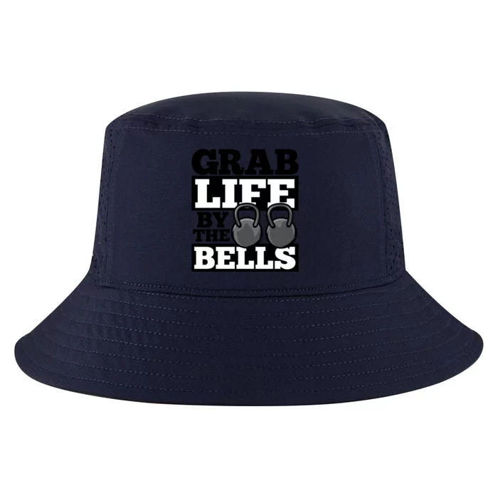 Grab Life By The Bells Kettle Bell Workout Exercise Humor Funny Gift Cool Comfort Performance Bucket Hat