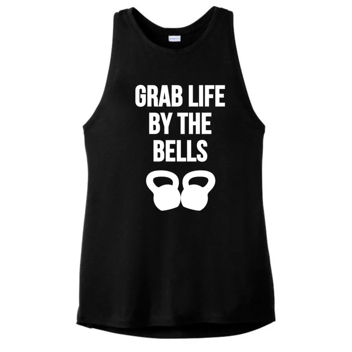 Grab Life By The Bells Kettlebells Great Gift Ladies Tri-Blend Wicking Tank