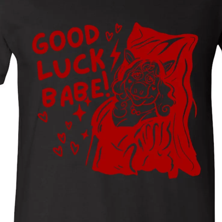 Good Luck Babe V-Neck T-Shirt