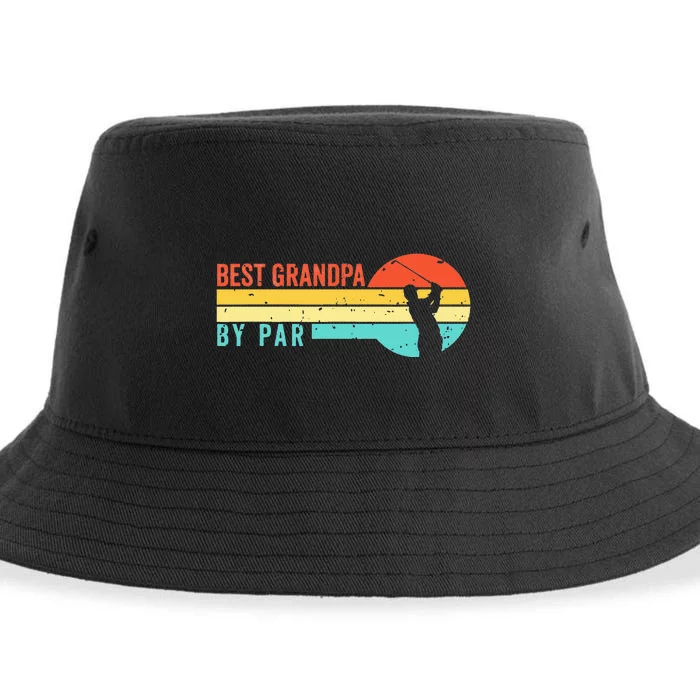 Golf Lovers Best Grandpa By Par Golfers Golf Funny Sustainable Bucket Hat