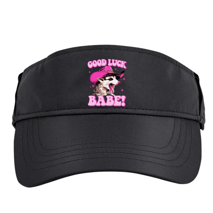 Good Luck Babe Pink Pony Club Cowgirls Western Opossum Gift Adult Drive Performance Visor