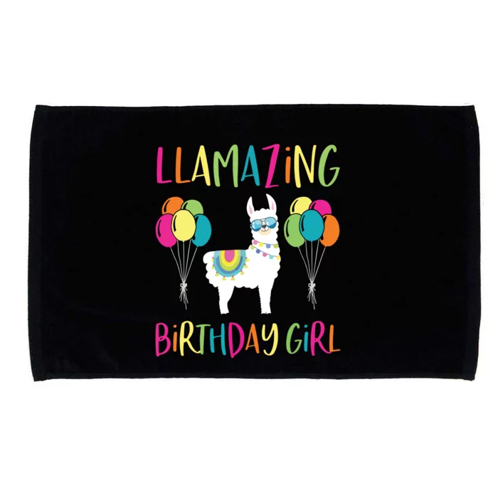 Girl Llama Birthday LLamazing Party Alpaca Balloons Gift Microfiber Hand Towel