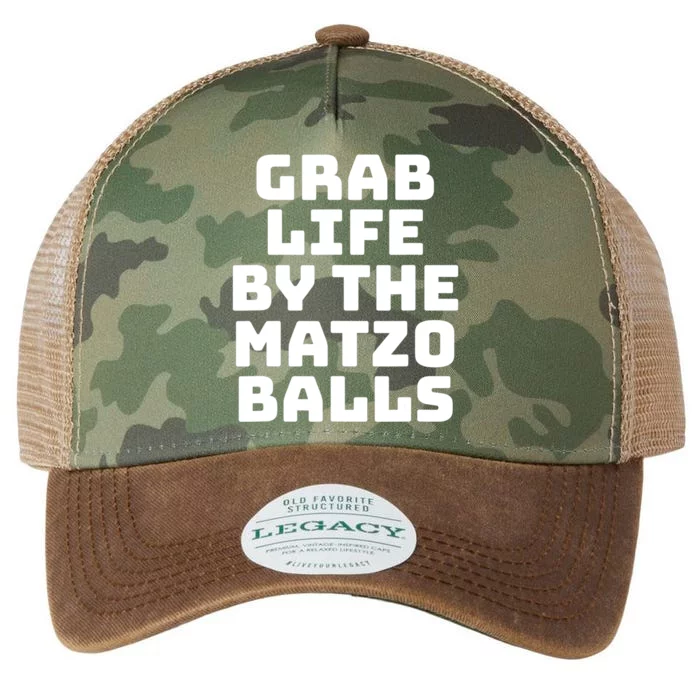 Grab Life By The Matzo Balls Funny Passover Jewish Matzah Legacy Tie Dye Trucker Hat