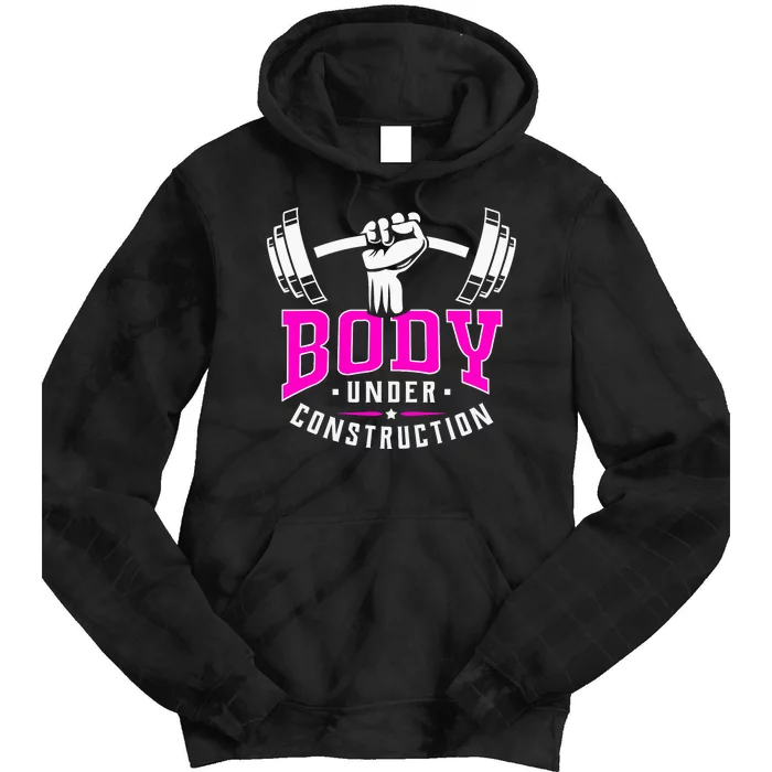 Gym Lovers Body Under Construction Workout Related Gym Rats Tie Dye Hoodie