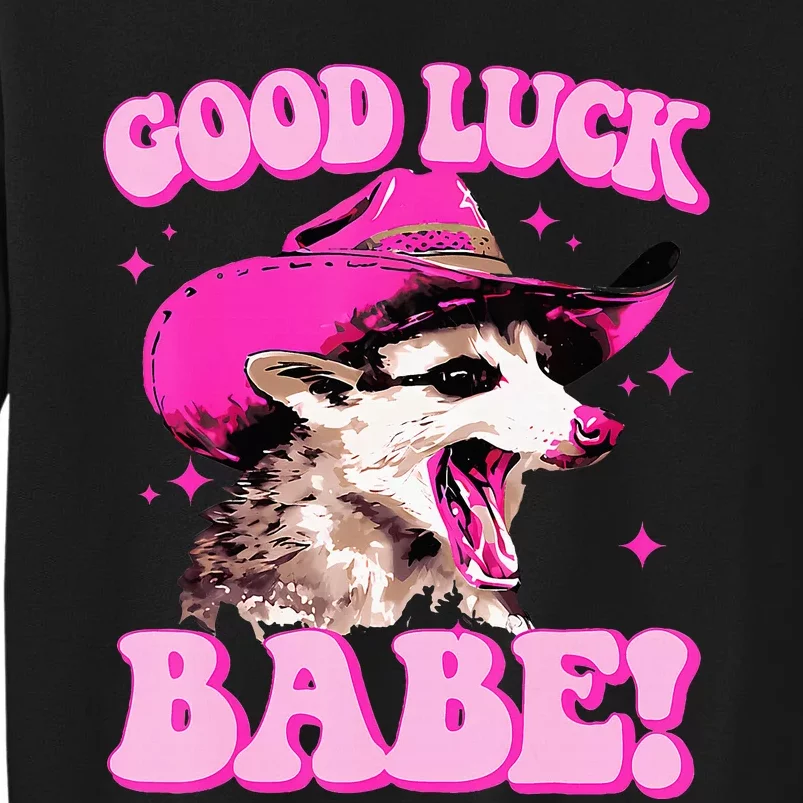 Good Luck Babe Pink Pony Club Cowgirls Western Opossum Sweatshirt