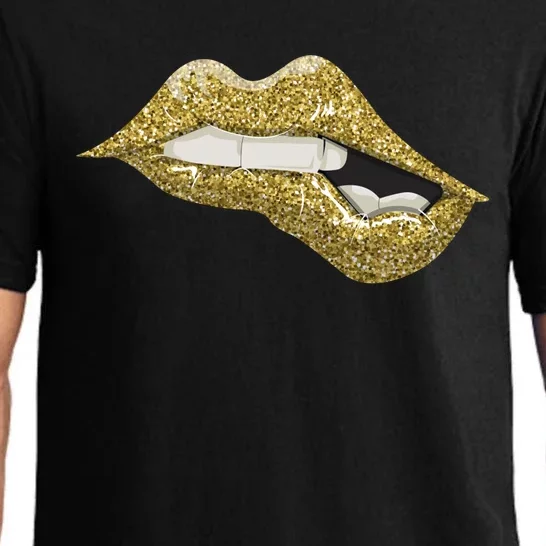 Gold Lip Biting Great Gift Black Magic Great Gift Great Gift Pajama Set