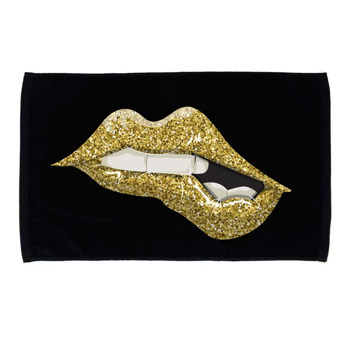 Gold Lip Biting Great Gift Black Magic Great Gift Great Gift Microfiber Hand Towel