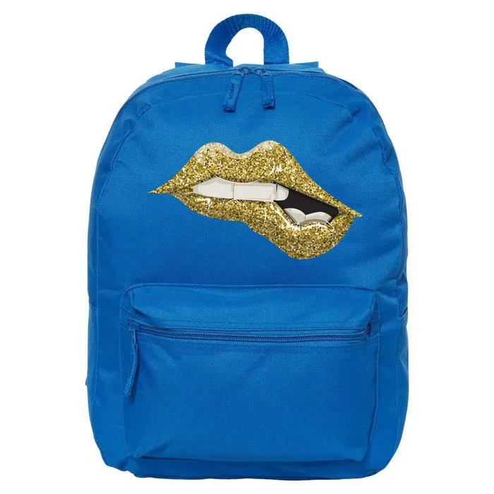 Gold Lip Biting Great Gift Black Magic Great Gift Great Gift 16 in Basic Backpack