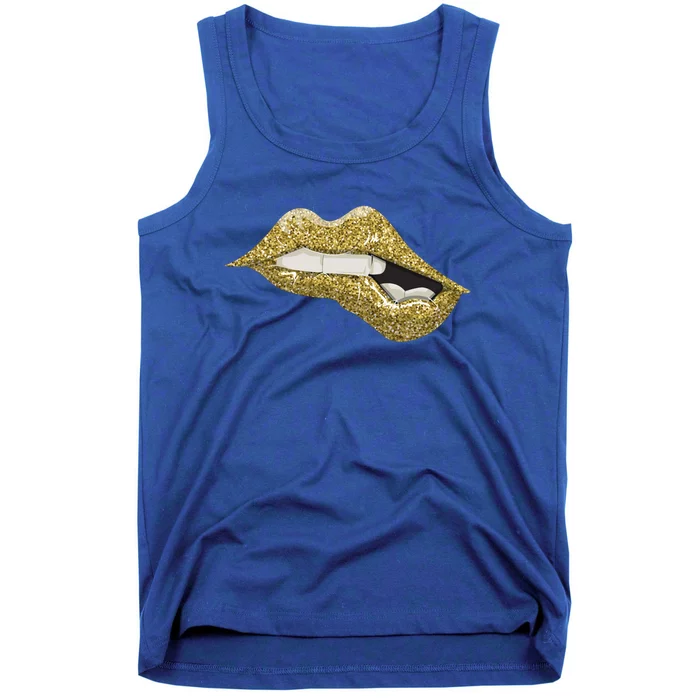 Gold Lip Biting Great Gift Black Magic Great Gift Great Gift Tank Top