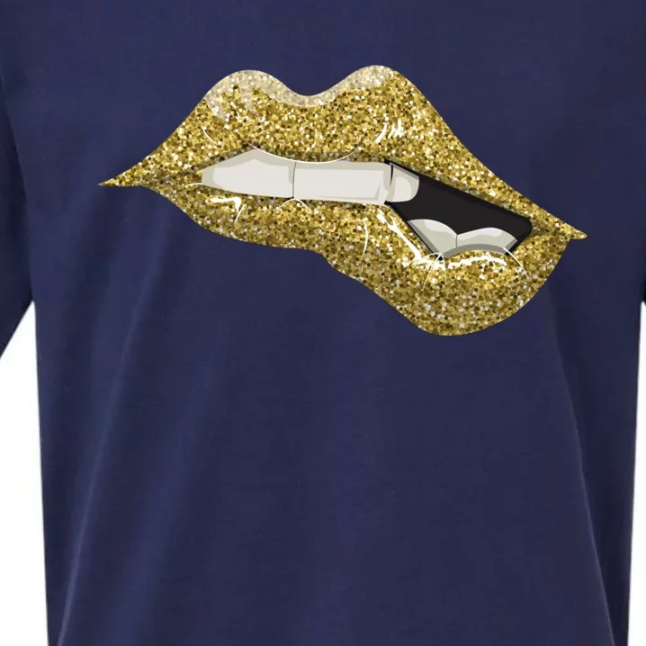 Gold Lip Biting Great Gift Black Magic Great Gift Great Gift Sueded Cloud Jersey T-Shirt