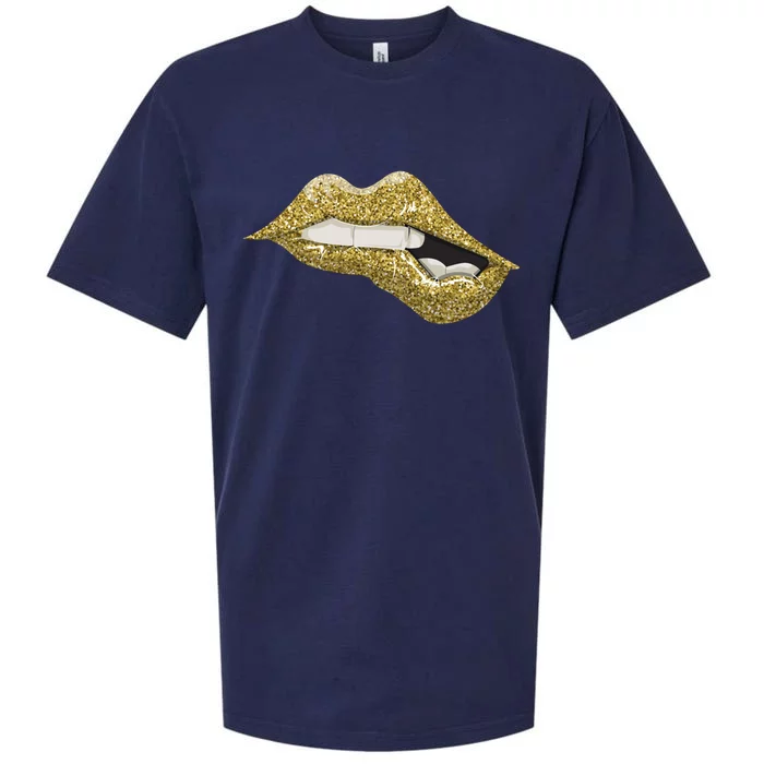 Gold Lip Biting Great Gift Black Magic Great Gift Great Gift Sueded Cloud Jersey T-Shirt