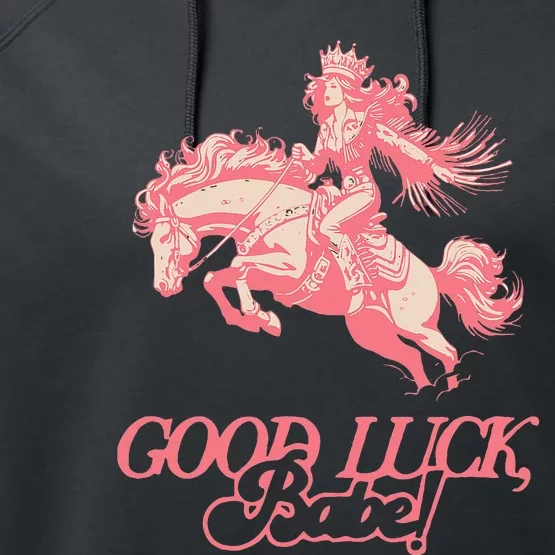 Good Luck Babe Retro 90s Birthday Performance Fleece Hoodie