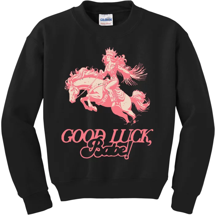 Good Luck Babe Retro 90s Birthday Kids Sweatshirt