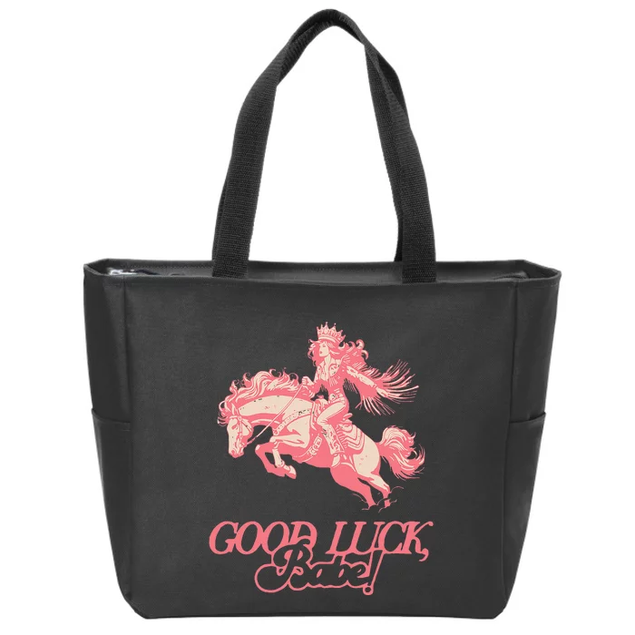 Good Luck Babe Retro 90s Birthday Zip Tote Bag