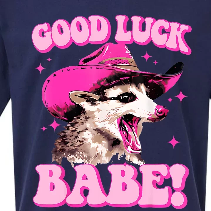 Good Luck Babe Pink Pony Club Cowgirls Western Opossum Sueded Cloud Jersey T-Shirt