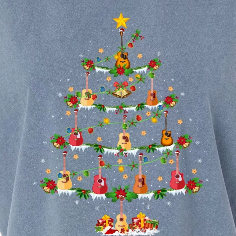 Guitar Lover Christmas Lighting Guitar Xmas Tree Meaningful Gift Garment-Dyed Women's Muscle Tee