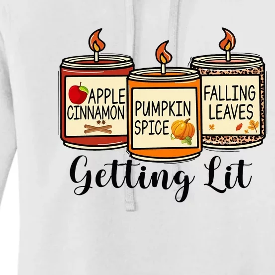 Getting Lit Candles Pumpkin Spice Fall Thanksgiving Matching Women's Pullover Hoodie