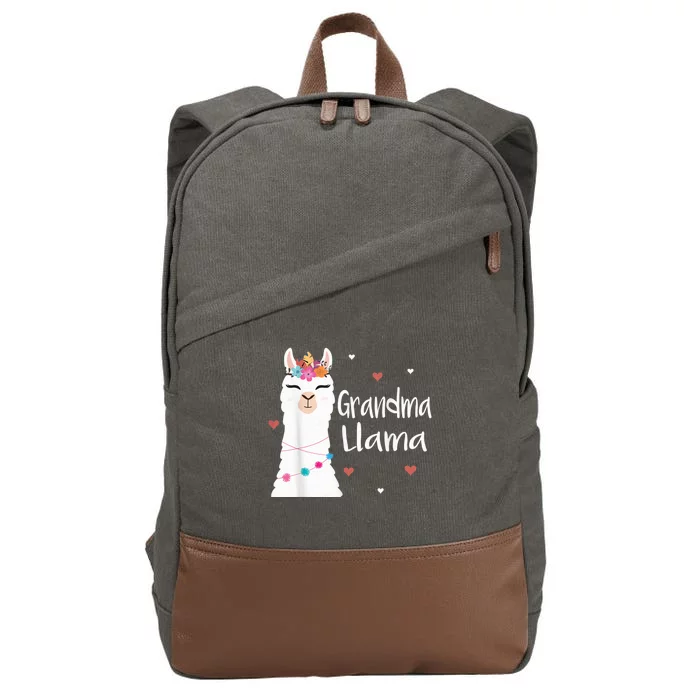 Grandma Llama Cute Llamas Lover Best Grandmother Ever, Mother's Day Cotton Canvas Backpack