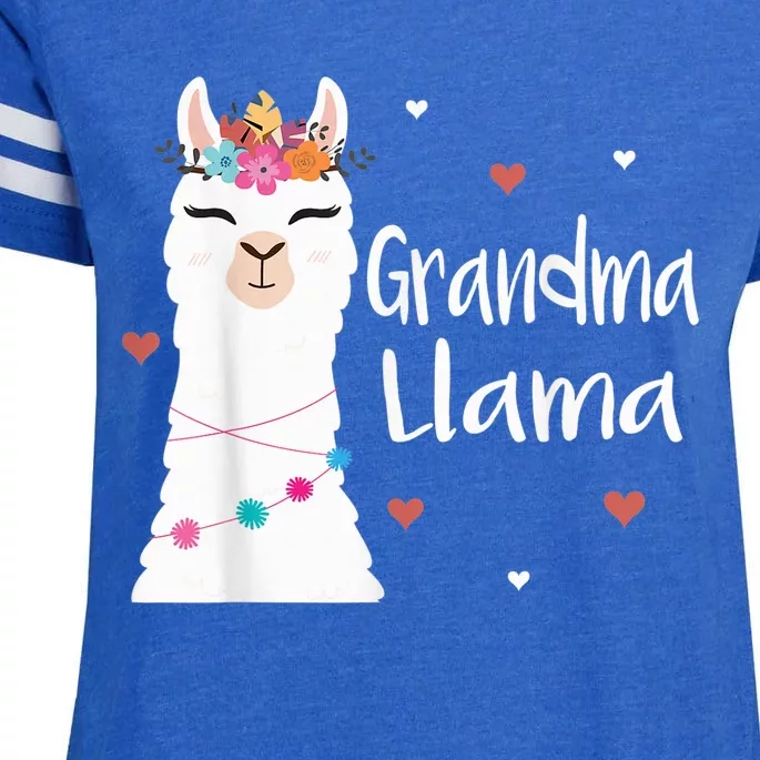 Grandma Llama Cute Llamas Lover Best Grandmother Ever, Mother's Day Enza Ladies Jersey Football T-Shirt