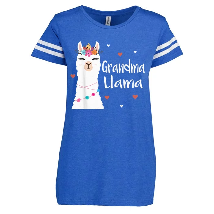 Grandma Llama Cute Llamas Lover Best Grandmother Ever, Mother's Day Enza Ladies Jersey Football T-Shirt