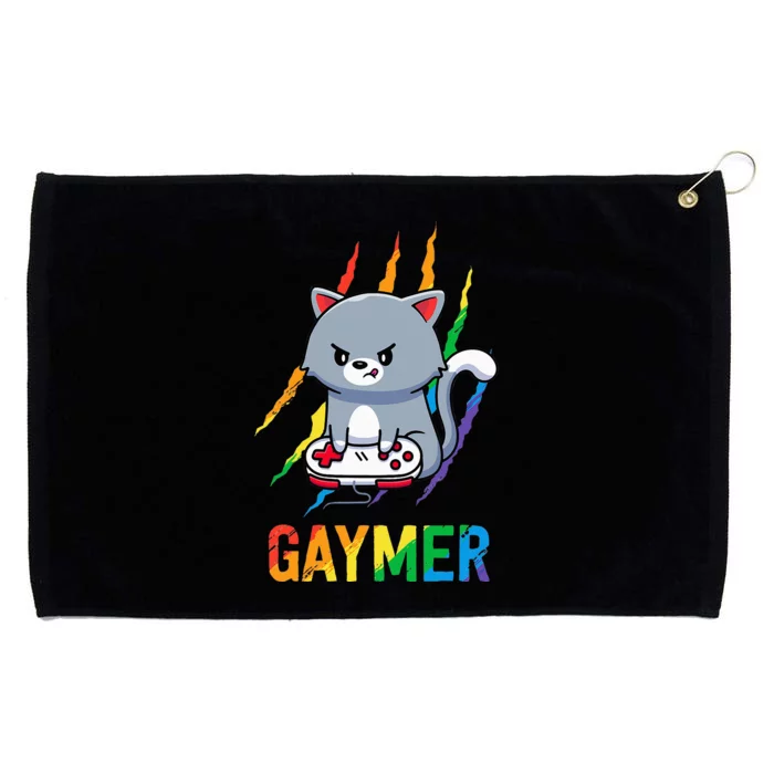 Gaymer LGBT Cat Pride Rainbow Video Game Lovers Gift Grommeted Golf Towel