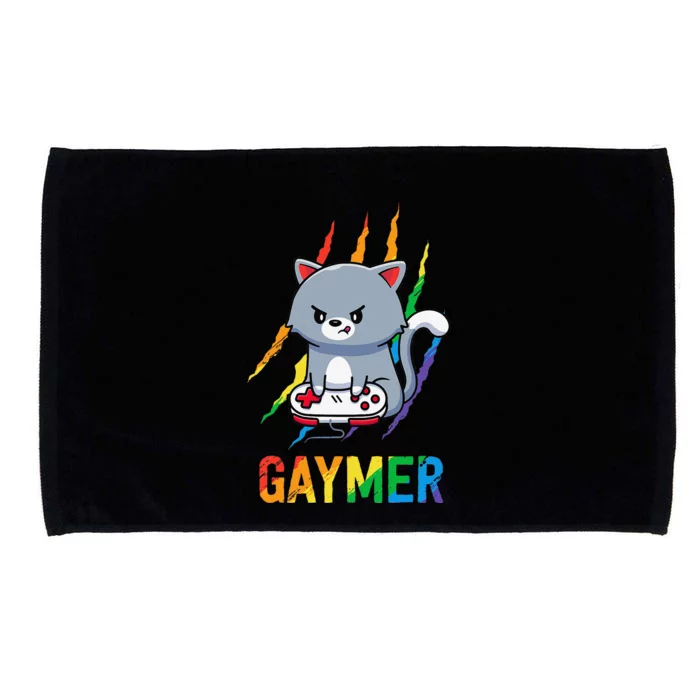 Gaymer Lgbt Cat Pride Rainbow Video Game Lovers Gift Microfiber Hand Towel