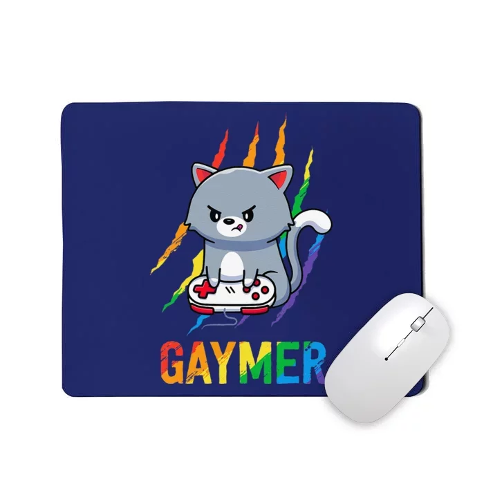 Gaymer Lgbt Cat Pride Rainbow Video Game Lovers Gift Mousepad