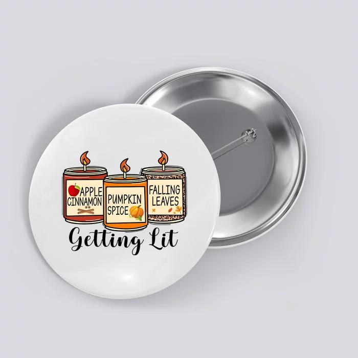 Getting Lit Candles Cute Fall Button