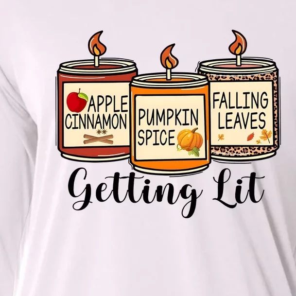 Getting Lit Candles Cute Fall Cooling Performance Long Sleeve Crew