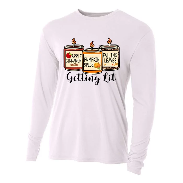 Getting Lit Candles Cute Fall Cooling Performance Long Sleeve Crew