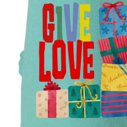 Give Love Christmas Holiday Gifts Doggie 3-End Fleece Hoodie