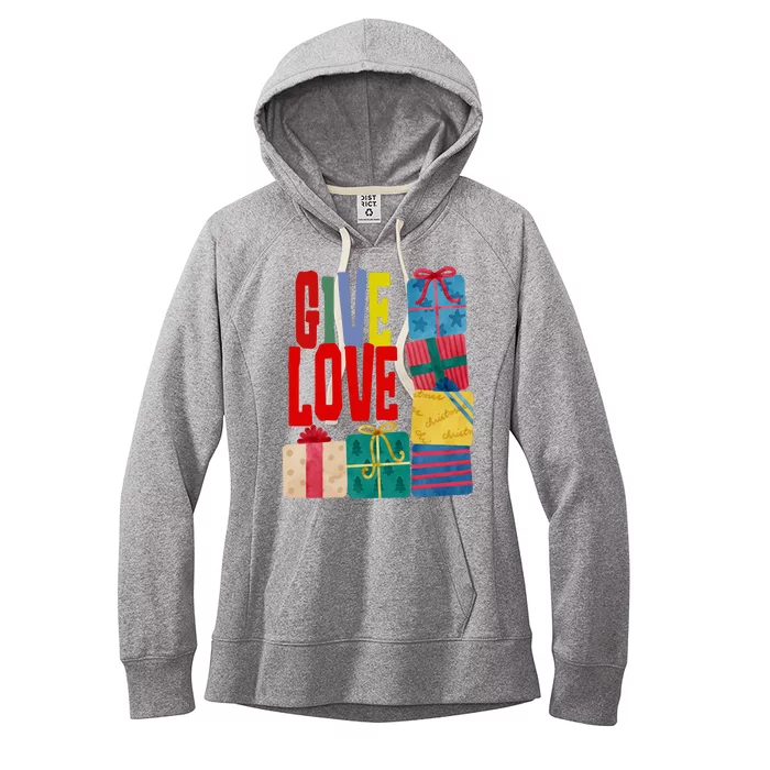 Give Love Christmas Holiday Gifts Women's Fleece Hoodie